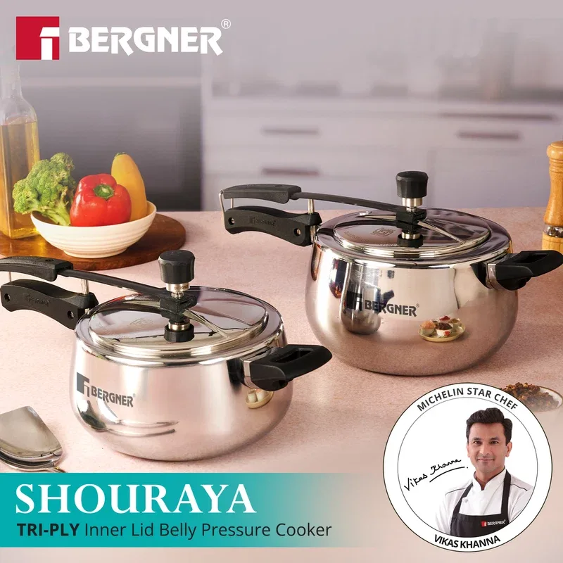Shouraya TriPly Stainless Steel Inner Lid Belly Pressure Cooker | 1.5L — image 4