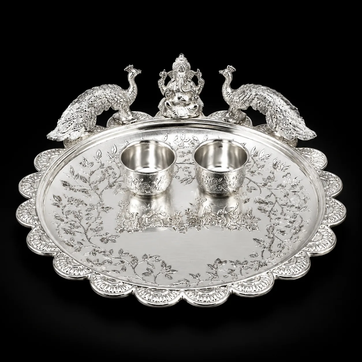 Silver-Plated  Pooja Thali Set
