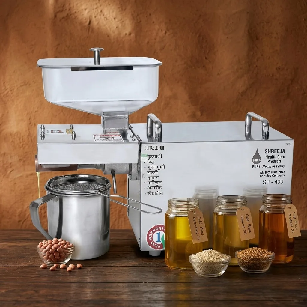 Shreeja Cold Press Oil Machine | Premium Wooden Oil Extractor for Healthy Homemade Cooking