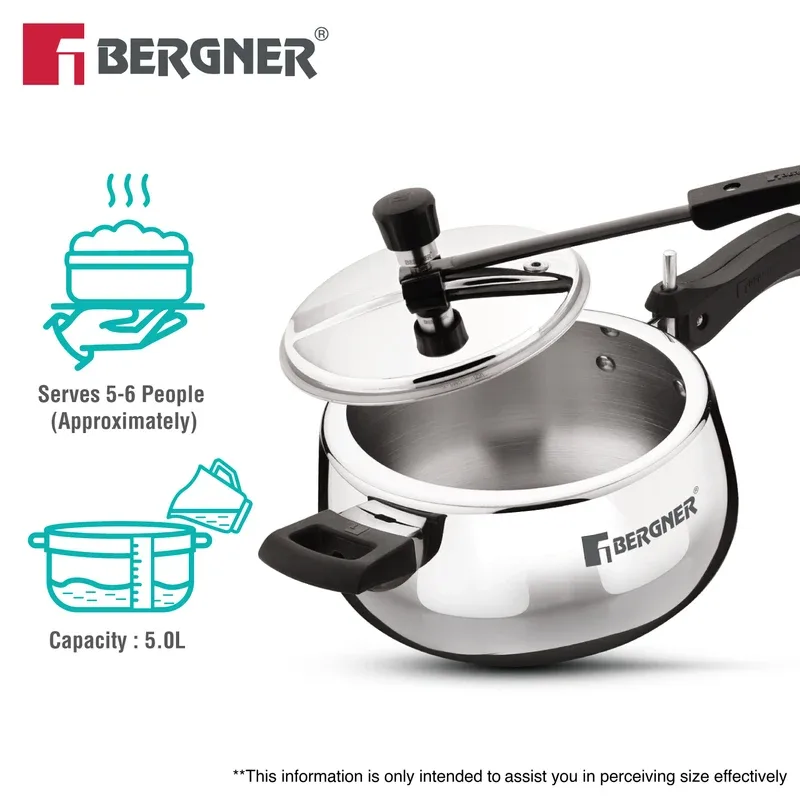 Shouraya TriPly Stainless Steel Inner Lid Belly Pressure Cooker | 1.5L — image 3