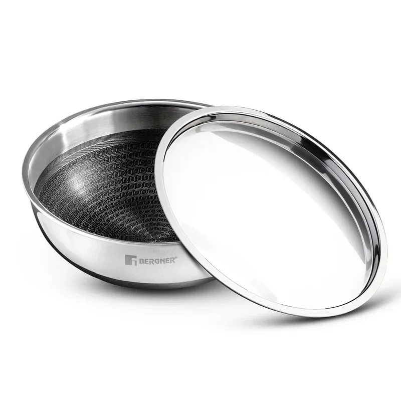 BERGNER Hi-Tech Giro Honeycomb TriPly Stainless Steel Tasra with Lid