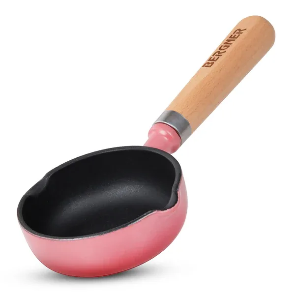 Bergner Excalibur Lightweight Cast Iron Tadka Pan 12cm, Non-Stick Coated Vaghar Pan