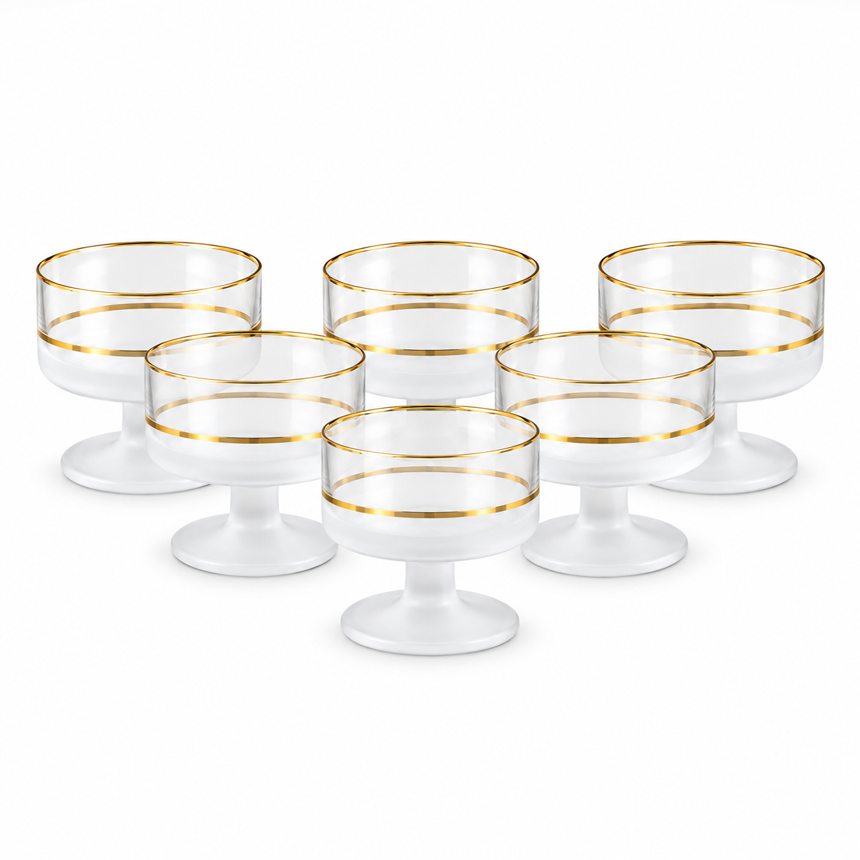 DEKOR CAM Imported Premium Ice Cream Bowl Glass Set | 6 Pieces