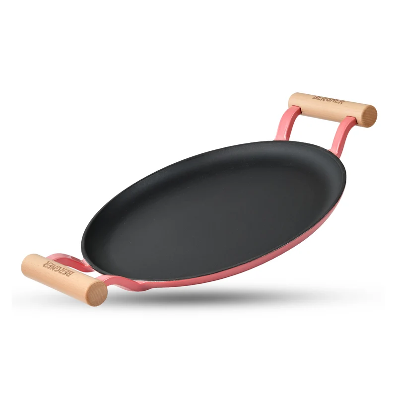 Excalibur Light Cast Iron Dosa Tawa with Double Sided Handle - blue