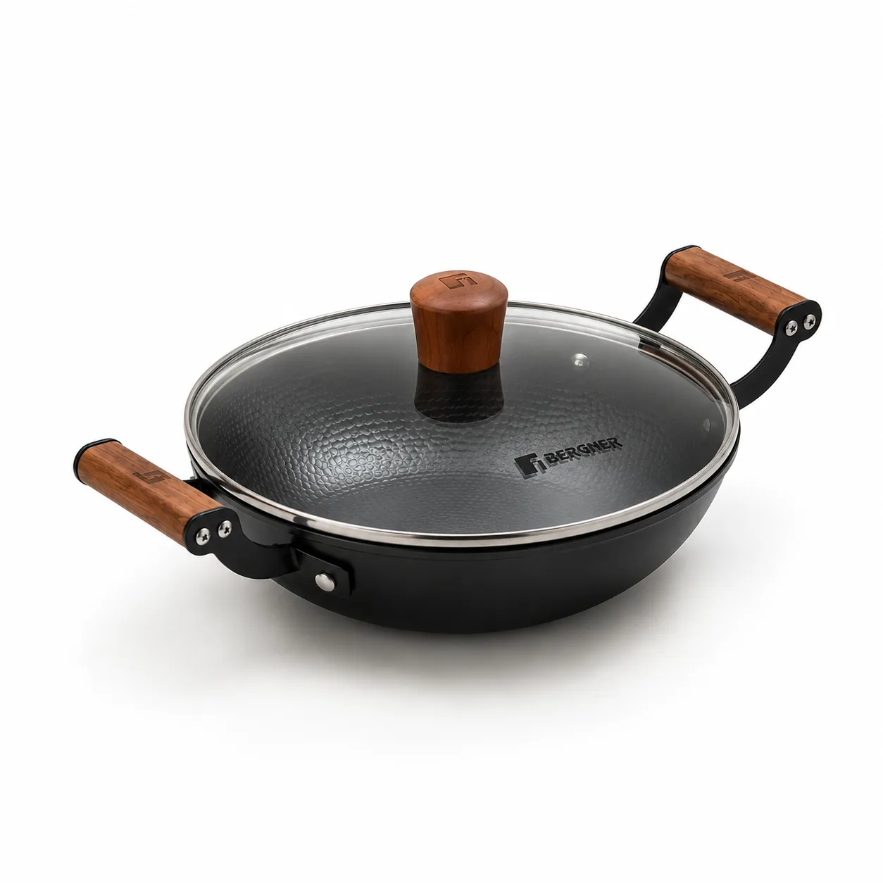 BERGNER Odin Cast Iron Kadai with Glass Lid