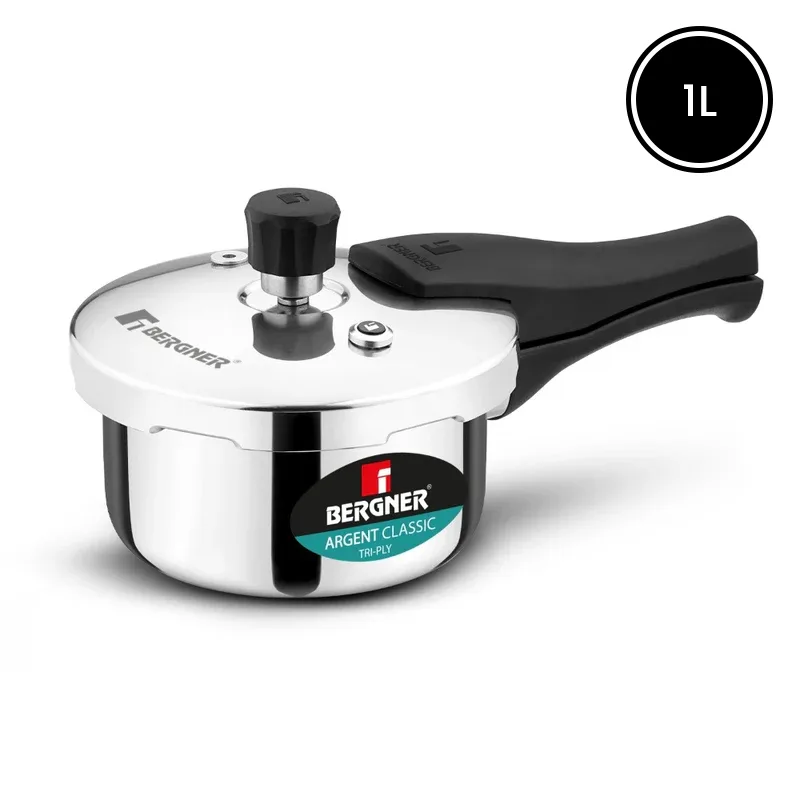 Bergner Argent Classic Triply Pressure Cooker Stainless Steel Outer Lid Cooker