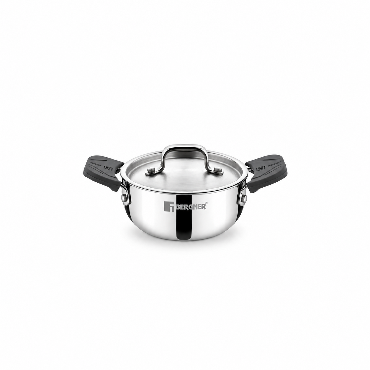 Bergner tri-ply stainless steel junior chef kadai with lid