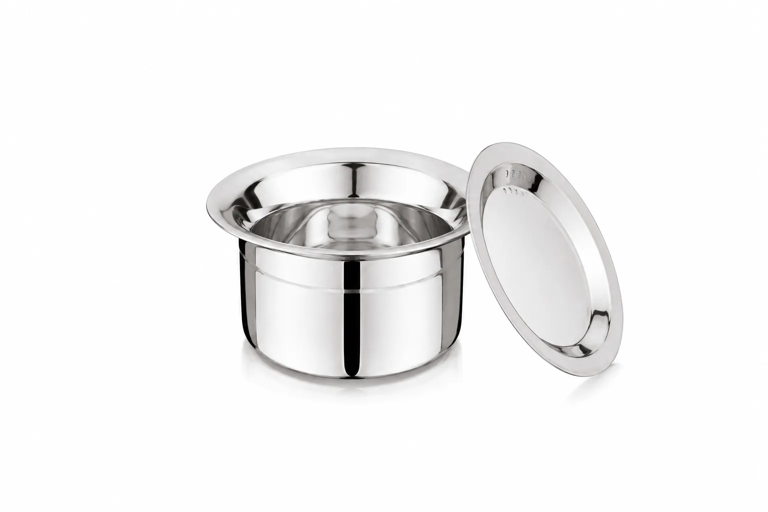 Mukti Steel Cooking & Serving Curry & Coffee Pan With Air Vent Holes On Lid