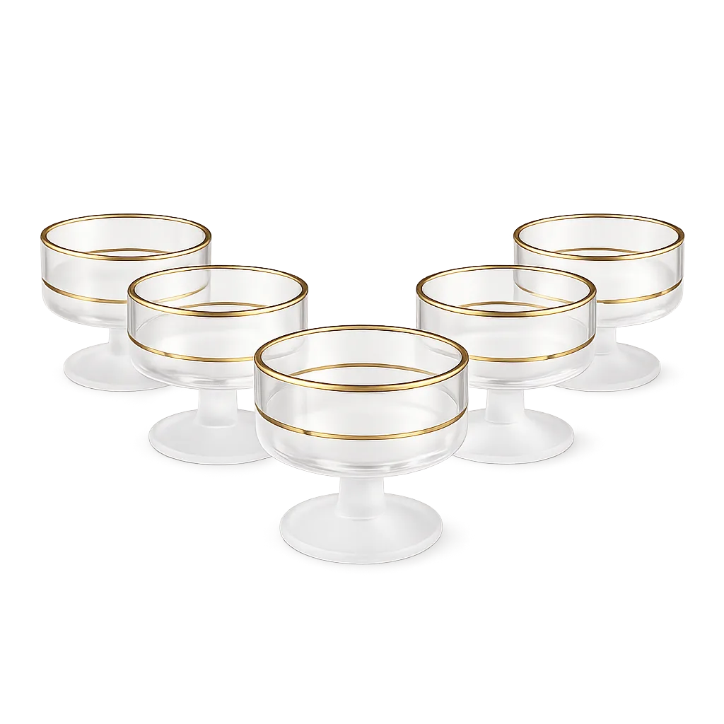DEKOR CAM Imported Premium Ice Cream Bowl Glass Set | 6 Pieces
