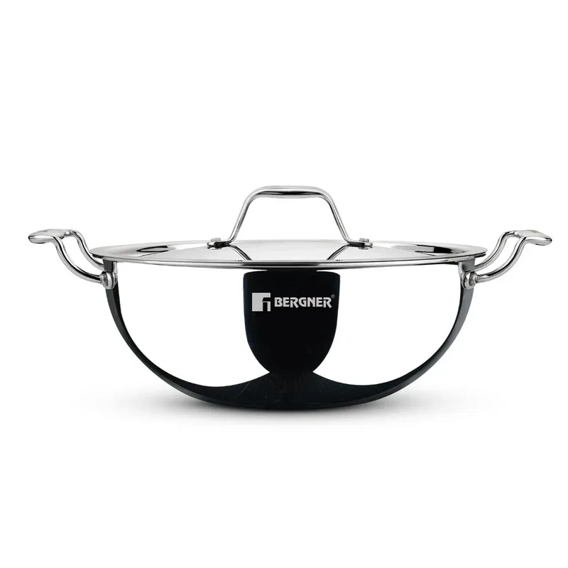 Bergner Argent Tri-Ply Stainless Steel Kadai